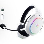 Razer Barracuda X Chroma Wireless Gaming Headset: 2.4GHz Wireless & Bluetooth - Lightweight - Chroma RGB - 40mm Drivers - Cardioid Mic - 70 Hr Battery - for PC, Mac, PS5, Switch, Smartphone - White
