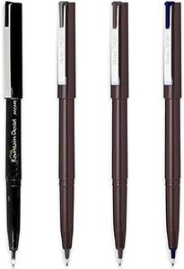 Pentel JM20 Stylo - Pluma estilográfica desechable, color negro, gris, sepia y azul marino, paquete de 4