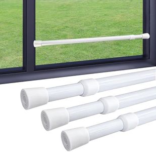 toresper 1 Pack Window Security Bars Adjustable Sliding Glass Door Lock Bars 15.7''-27.5'' Tension Rods 1.2'' Diameter Window Safety Lock Bar Stopper with Rubber Tips