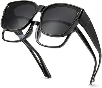 Cyxus Wrap Around Fit Over Glasses Mirror Polarized Sunglasses for Men Women UV Protection Shades Driving 1114B01