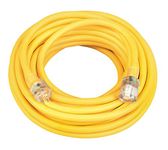 Southwire 02688 10/3 50-Foot Vinyl Outdoor Extension Cord with Lighted End, Yellow (26888802)