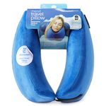 Travelrest Nest Neck Pillow for Travel - Advanced Support for Long Flights, Memory Foam Patented Design for Optimal Relaxation, Ergonomic, and Washable, On-the-Go and Attaches to Luggage - Blue