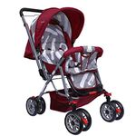 1st Step Yoyo Baby Stroller with 5 Point Safety Harness and Reversible Handlebar Stroller for Baby|Kids|Infants|New Born|Boys|Girls of 0 to 3 Years (Red)