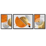 Painting Mantra Canvas Abstract Painting for Living Room Wall Decoration Citrus Sun Set Wall Art Prints for Home & Wall Décor (Set of 3, 17 x 51 Inchs)