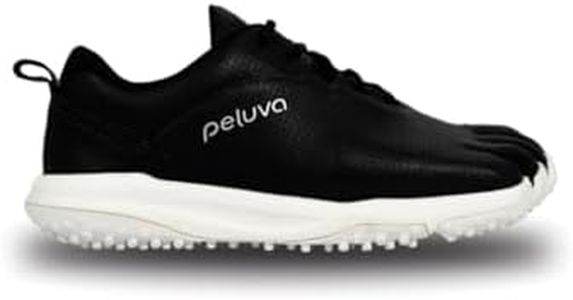 Peluva Apollo Golf | Women's 5-Toe, Zero-Drop Barefoot, Leather Shoe Black/White