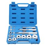 DASBET 17PCS Axle Bearing Race Seal Bushing Driver Install Set Disc Tool Master Set Bearing Seal Bush Installation Press Tool Kit for Motorbikes Wheel Bearings