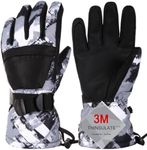 Pnosnesy Ski Gloves, Warmest Waterproof and Breathable Snow Gloves for Cold Weather, Fits Both Men & Women,for Parent Child Outdoor