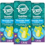 Tom's of Maine Toddlers Fluoride-Free Natural Oral Health Toothpaste In Gel, Mild Fruit, 1.75 Ounce, 3 Count