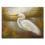 Trademark Fine Art White Heron by Master's Art Canvas Wall Art, 35x47-Inch