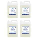 Harbour Housewares White Vinegar - 20L (4x 5L Bottles) - Food Grade 5% Spirit Distilled Vinegar for All-Purpose Cleaning, Pickling, Baking, Cooking, Laundry, Marinating, Stain Remover and Weed Killer