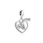 KunBead Jewelry Mum I Love You to the Moon and Back Heart Dangle Charms for Bracelets