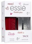 essie Nail Polish Kit Thank You Red and Fast Drying Clear Top Coat Gift Set, 150 ml, Red Clear, 3600531595043