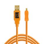 TetherPro USB 2.0 A Male to Mini-B 8 Pin 15 feet 4.6m Orange