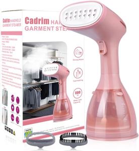 Cadrim Clothes Steamer, Handheld Garment Steamer 1500W 280ml Travel Steam Vertical Strong Steam Iron Auto Cut-Off Powerful For Home, Office & Travel (Pink)