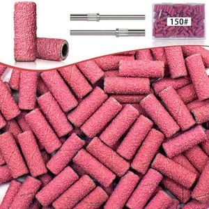 150 Grit Mini Sanding Bands Nail Drill Bit 100 Pcs, 3.1 MM Small Sanding Bands for Nail, Upgrade Medium Grit Nail Sanding Bands for Manicures and Pedicure, Professional Small Nail Sanding Bands