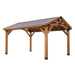 Backyard Discovery Norwood Cedar Patio Gazebo | Heavy Duty & Ideal for Outdoor, Hardtop Wooden Shelter for Garden, Waterproof & Weather Resistant, Peak Roof | 3.6m x 3.0m (12ft x 10ft)