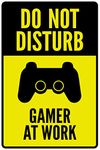 Do Not Disturb Gamer at Work Controller II Warning Sign Poster 12x18 inch