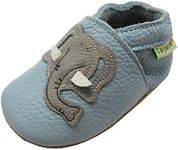 SAYOYO Baby Cute Elephant Soft Sole Leather Infant and Toddler Shoes Blue Size: 6-12 Months Infant