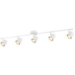 FEMILA Led Track Light GU10 Bulbs Included, 44" Flush Mount Ceiling Spot Lights, Track Lighting for Living Room, Gallery, Bedroom, Hallway, 4FS78TL-5 WH