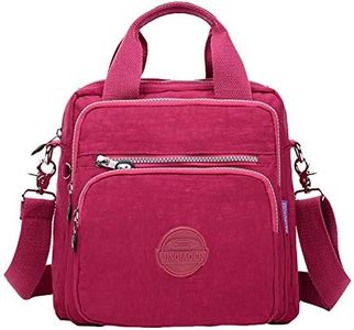 VVVSO Women's Waterproof Nylon Crossbody Shoulder Bag Durable Casual Backpack (Burgundy)