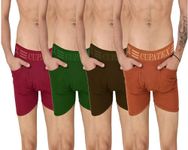 Cupatex Mens Multicolour Two Pocket Premium Cotton Underwear for Men Pack of 4