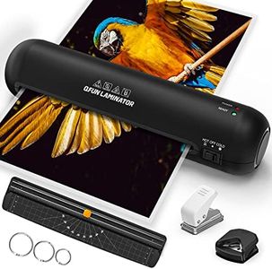 Qfun 9-Inch A4 Thermal Laminator, 6-in-1 Portable Laminating Machine with 20 Sheets, Black