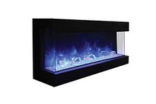 Amantii True View Slim Smart Electric Fireplace with Logs, 60-Inch Built-in 3-Sided Electric Fireplace Heater, Wall Mounted Room Heater for Indoor Use with WiFi & App Control (60-TRV-Slim)