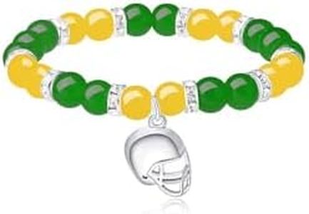 Flvkev Football Game Day Friendship Bracelet Teams Inspired Beaded Bracelet Gameday Outfit (Packers)