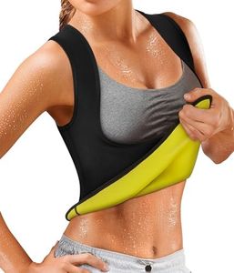 Women's Sport Hot Sweat Slimming Neoprene Shirt Vest Body Shapers for Weight Loss No Zipper Gray Sauna Tank Top (Black Neoprene Shirt Vest, L(US 12-14))