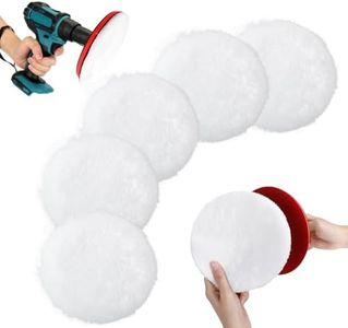 AiQInu 150mm Tampon Polissage En Laine, Jeu de disques de polissage 7 pièces, Pour Le Polissage Et Le Cirage De Voiture, Avec M14 Adaptateur De Perceuse