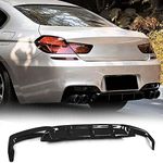 MCARCAR KIT F06 Rear Diffuser for BMW 6 Series 2013-2018 F06 F12 F13 640i 650i M Sport M6 Customized Lower Bumper Lip Spoiler Body Kit (Fiberglass in Gloss Black)