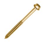 TIMCO Advanced Coach Screw | Hex Flange Head | Slash Point | Yellow | 8.0 x 100 | Box of 50 (8100SCSY)