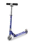 Micro Scooter | Sprite Classic LED Kids Scooter | 5 to 12 Years | Boys & Girls | 360° Steering & Kickstand | Handlebar Adjustable & Foldable | Light Up LED Wheels | 100kg Weight Limit | Blue
