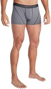 ExOfficio Men's Give-n-Go Sport Mesh 2.0 Boxer Brief 3", Steel Onyx/Black, Medium