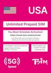 USA SIM Card for Travel to the USA. PrePaid. T-Mobile network with Unlimited Data, Calls and Texts. New Upgraded 5G SIM Card! (5 Day)