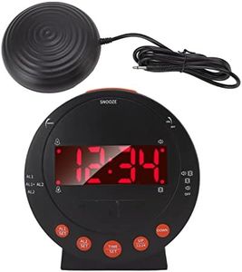 Alarm Clock 110 Decibels Red Flashing Light Super Shaker Extra Loud Alarm Clock for Student Elder Sonic Alert Vibrating, Heavy Sleepers, Battery Backup Wake with a Shake