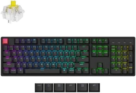Keychron K10 QMK Wireless Mechanical Keyboard, Full Size 104 Keys Gaming Keyboard with Aluminum Frame, Pre-lubed Super Banana Switch with RGB Backlits for Mac Windows
