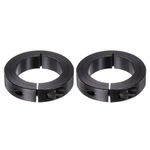 HARFINGTON 2pcs Shaft Collars 2" Bore, 3" OD, 11/16" Width, Black Oxide Plating, Single Split Axle Clamp-On Collar Clamping Collar with Set Screw