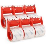 Darice Heavy Duty Packing Tape with Dispenser - Pack of 6 - Strong and Durable 1.88” x 22 Yds Clear Tape for Moving, Shipping, and Box Sealing, 1-Inch Core