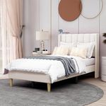 BRO WOOD Engineeredwood-Modern Upholstered Single Size Bed for Bedroom - Upholestery Premium Fabric Cot for Home - 6 x 4 Ft Bed with 1 Year Warranty (Eriksay Light Grey Single Size)