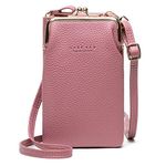 YIMENGYA Women Crossbody Phone Bag Ladies Wallet Small Soft PU Leather Cell Phone Purse Mini Shoulder Bag with Strap Card Slots (Purple)