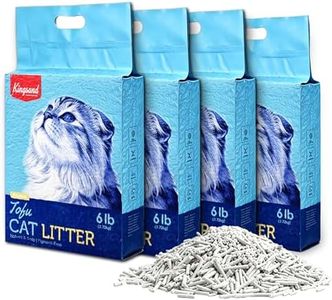 Kingsand Premium Tofu Cat Litter, Natural, Quick Clumping, Non-Stick, Flushable, 6 lb,