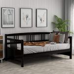 Harper & Bright Designs Twin Size Daybed Frame, Solid Wood Day Bed Frame, Twin Sofa Bed for Living Room, Bedroom, No Box Spring Needed, Espresso Daybed