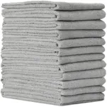 VIKING Microfiber Towel 12 Pack, Utility Car Drying Towels, Premium, Super Absorbent, Grey, 24 Inch x 24 Inch