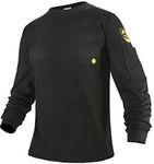 PTAHDUS FR Shirts for Men, 7.1oz Flame Resistant Clothing Long Sleeve FRC Welding Shirts, NPFA2112 100% Cotton Fire Retardant Clothes(7.1oz Black,XX-Large)