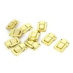 Uxcell 10 Pcs Jewelry Box Latch Hasp Pad Chest Lock Hook Hinge Brass Tone