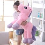 EITHEO Cute Unicorn Stuffed Animal Toy for Girls - Big Size Plush Soft Toy (100 CM/3 Feet) Gift and Hanging Toddler Plush Toy - Pink