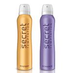 Secret Temptation Mystery and Romance Deodorant for Women, Pack of 2 (150ml each)|Floral Long Lasting Deodorant|Body Spray Combo