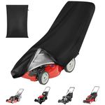 AOOWU Lawn Mower Covers Waterproof for Outside Storage, 186x102x66CM Anti-UV Protector Universal Lawn Mower Covers, Outdoor Weatherproof Lawn Mower Storage Cover with Drawstrings and Storage Bag