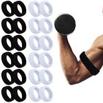 24 Pcs 1 Inch Bicep Bands Youth Black and White Arm Bands Football Arm Sweat Bands Armband Wristband for Men Sweating Sport Activities